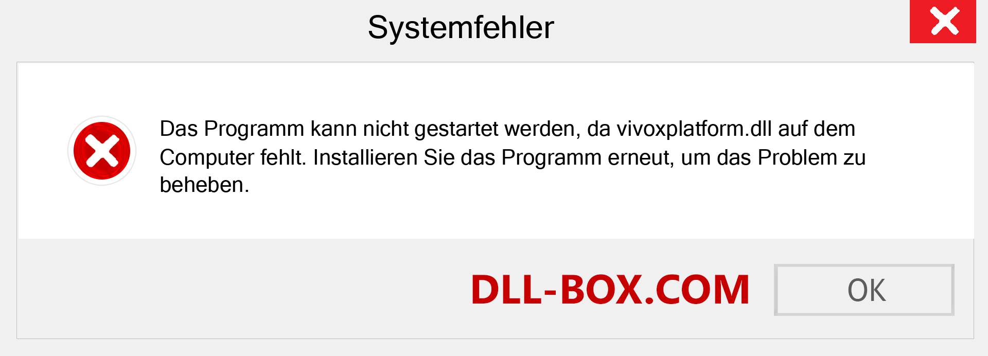 vivoxplatform.dll-Datei fehlt?. Download für Windows 7, 8, 10 - Fix vivoxplatform dll Missing Error unter Windows, Fotos, Bildern