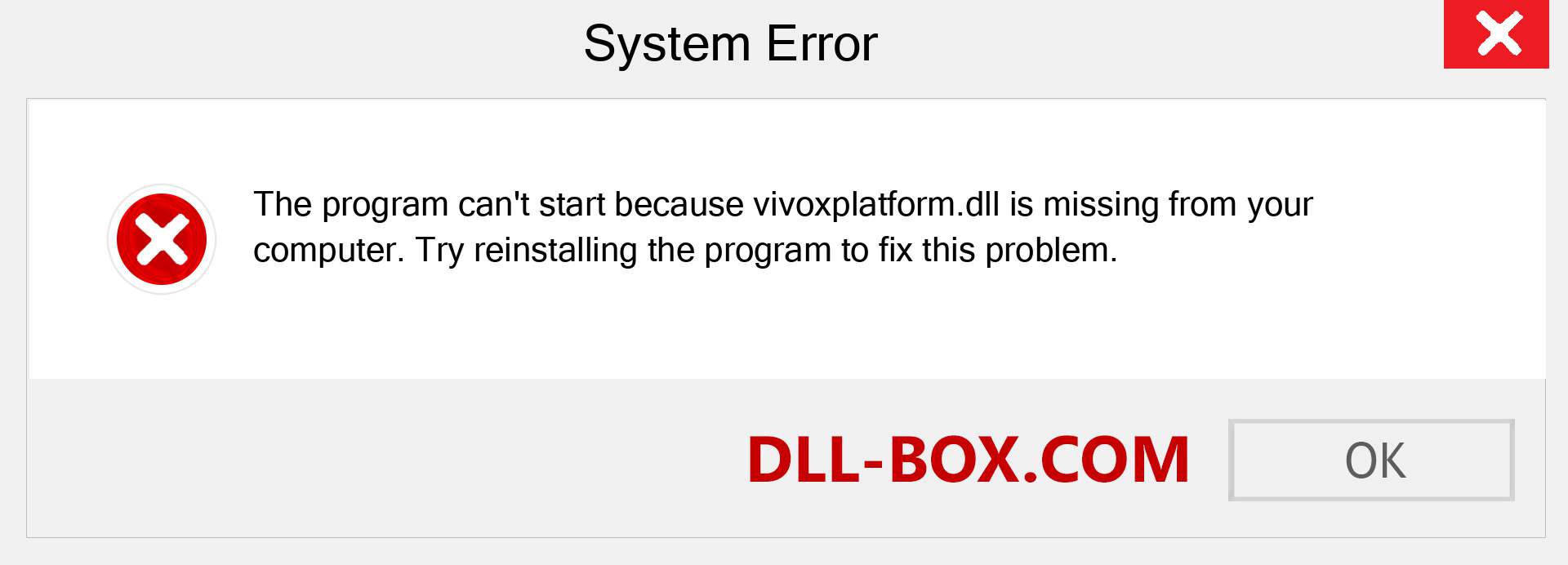  vivoxplatform.dll file is missing?. Download for Windows 7, 8, 10 - Fix  vivoxplatform dll Missing Error on Windows, photos, images